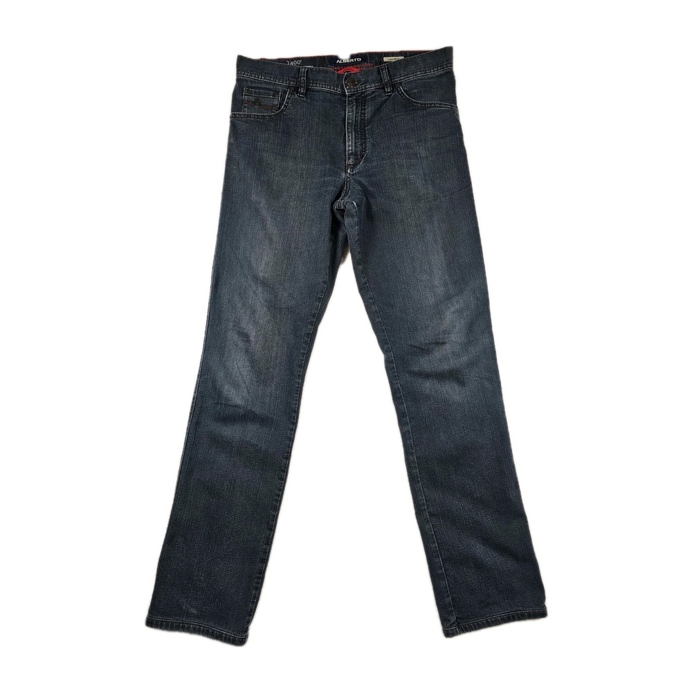 Alberto T400 Denim Modern Fit Slim Straight Jeans Mens 35x36 Stone Blue